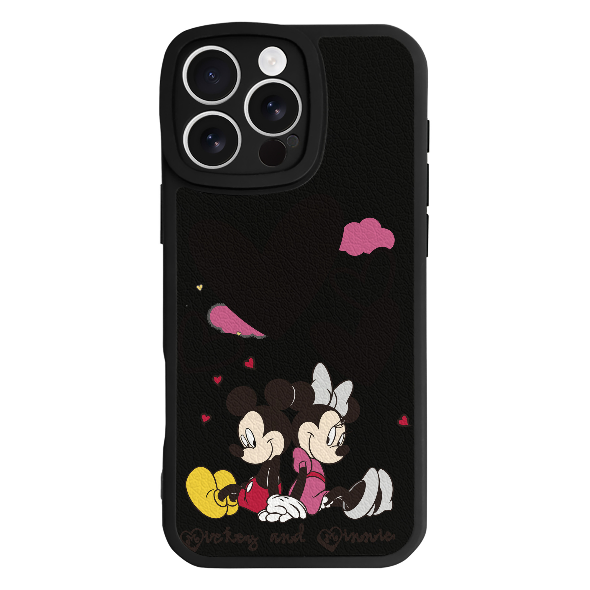 （画像用） ミッキーマウス Mickey Mouse 【iPhone 16シリーズ対応】シリコンスマホケース（レザー調） 材質：シリコン